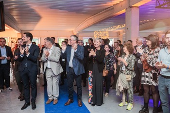Adrien Dolimont, Fabrice Brion  (CEO de I-Care), Pierre-Yves Jeholet et Cécile Neven. 