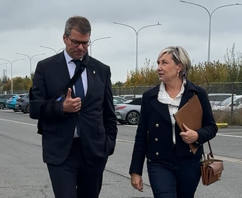 Stéphane Burton, CEO Sabena Engineering, et Cécile Neven.