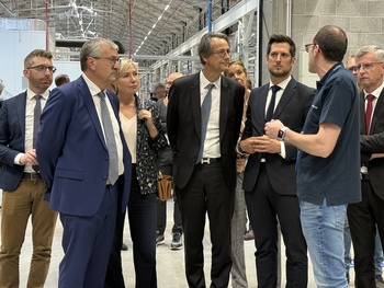Pierre-Yves Jeholet, Cécile Neven, Olivier Andriès - Directeur Général Groupe Safran et Adrien Dolimont.